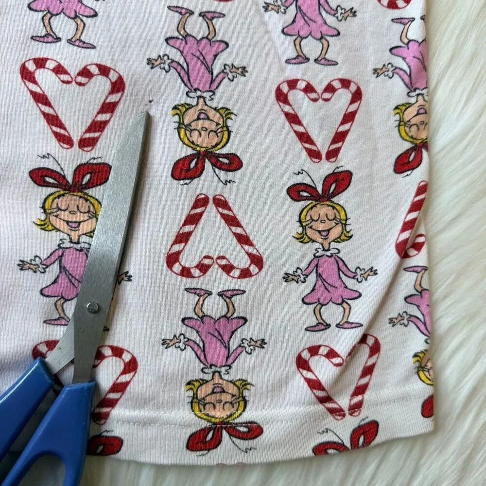 Hanna Andersson Dr. Seuss Grinch Long John Pajama Set Cindy Lou Who Candy Cane 8